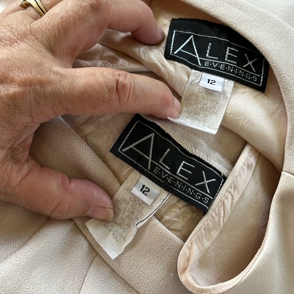 VTG Alex Evenings Skirt Set- tan -lined wedding/special occasions Sz 12 - Picture 11 of 13